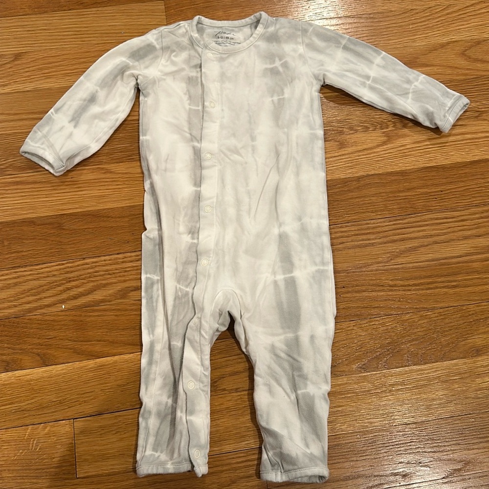 Pehr 6-12M Grey/White Tie Dye Onesie